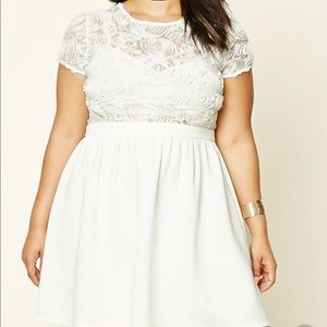 Forever 21+ Fit & Flare white dress